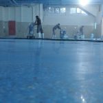 بتن سخت ملاتی آبی در حال ساب